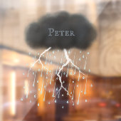 Personalisiertes Gewitter Wolkenregen & Blitze Fensteraufkleber (Blatt 2)