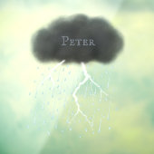 Personalisiertes Gewitter Wolkenregen & Blitze Fensteraufkleber (Blatt 3)