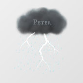 Personalisiertes Gewitter Wolkenregen & Blitze Fensteraufkleber (Blatt)
