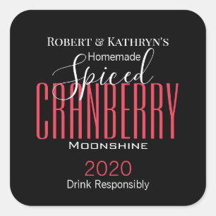Personalisiertes "Gewürzter Cranberry" - Lebensmit Quadratischer Aufkleber
