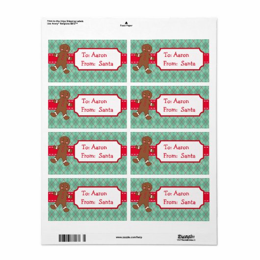 Personalisiertes Gingerbread Weihnachtsgeschenk Ta (Vorne)