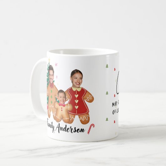 Personalisiertes Gingerbrei-Foto Kaffeetasse (Vorderseite Links)