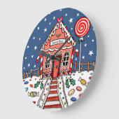 Personalisiertes Gingerbrot-Haus Akryluhr Große Wanduhr (Winkel)