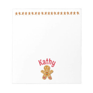 Personalisiertes Gingerbrot Holiday Notepad Notizblock
