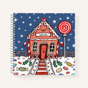 Personalisiertes Gingerbrot House Notebook Notizblock