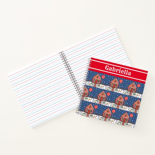 Personalisiertes Gingerbrot House Notebook Notizblock (Innenseite)