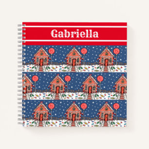 Personalisiertes Gingerbrot House Notebook Notizblock
