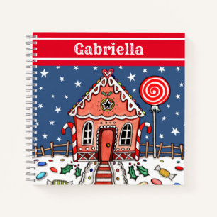 Personalisiertes Gingerbrot House Notebook Notizblock