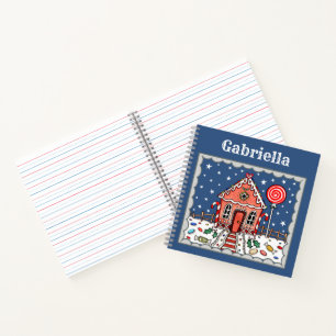Personalisiertes Gingerbrot House Notebook Notizblock