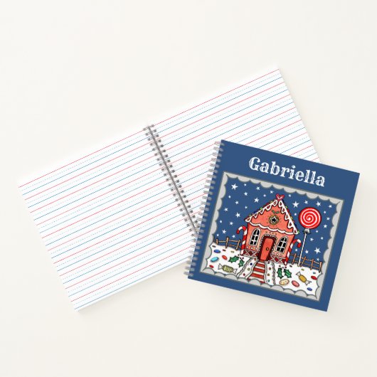 Personalisiertes Gingerbrot House Notebook Notizblock (Innenseite)