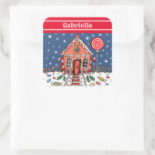 Personalisiertes Gingerbrot Quadratischer Aufkleber (Tasche)