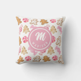 Personalisiertes Gingerbrot und Zuckerplättchen ro Kissen