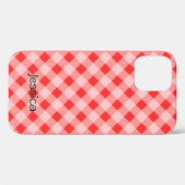 Personalisiertes Gingham Muster iPhone 12 Fall Case-Mate iPhone Hülle (Rückseite (Horizontal))
