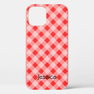 Personalisiertes Gingham Muster iPhone 12 Fall Case-Mate iPhone Hülle