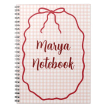 Personalisiertes Gingham-Spiralnotizbuch | Benutze