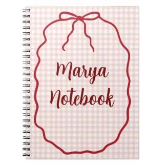 Personalisiertes Gingham-Spiralnotizbuch | Benutze Notizblock