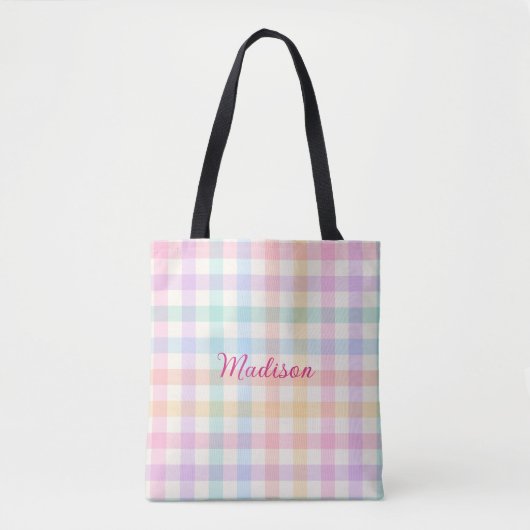 Personalisiertes Gingham Tasche (Vorderseite)
