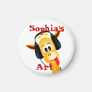 Personalisiertes Giraffe-Kinderwerk Magnet