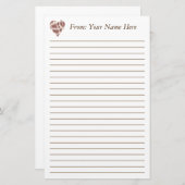 Personalisiertes Giraffen-Herz gezeichnetes Briefpapier (Vorne/Hinten)