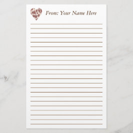 Personalisiertes Giraffen-Herz gezeichnetes Briefpapier