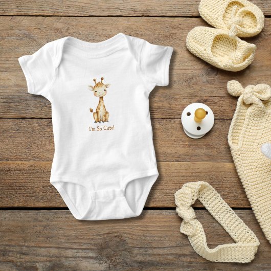 Personalisiertes Giraffengeschlecht Neutral Niedli Baby Strampler