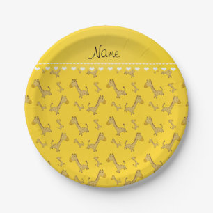 Personalisiertes Giraffenmuster Pappteller
