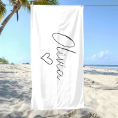 Personalisiertes Girl Beach Handtuch mit Name & He