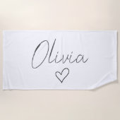 Personalisiertes Girl Beach Handtuch mit Name & He (Vorderseite)