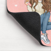 Personalisiertes Girl Boss-Mauspad mit Herzen Mousepad (Ecke)