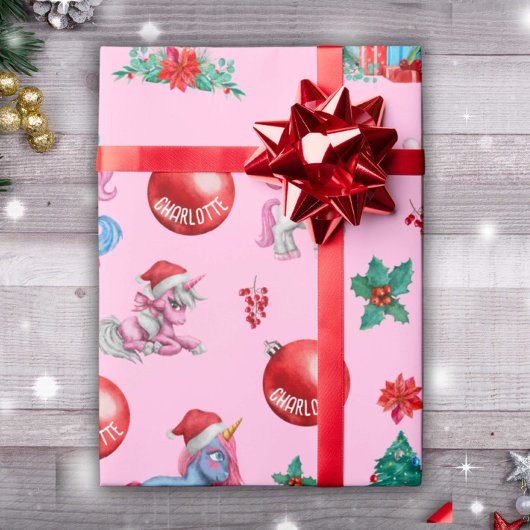 Personalisiertes Girl Christmas Wrapping Paper Uni Geschenkpapier