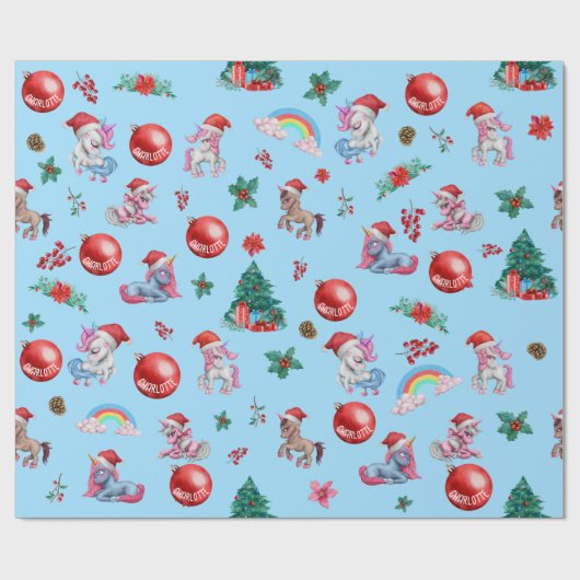 Personalisiertes Girl Christmas Wrapping Paper Uni Geschenkpapier (Flach)
