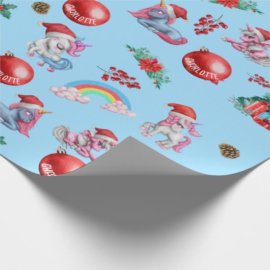 Personalisiertes Girl Christmas Wrapping Paper Uni Geschenkpapier (Ecke)