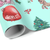 Personalisiertes Girl Christmas Wrapping Paper Uni Geschenkpapier (Rolleneckpunkt)