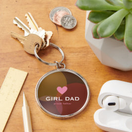 Personalisiertes Girl Dad Holografisch Schlüsselanhänger