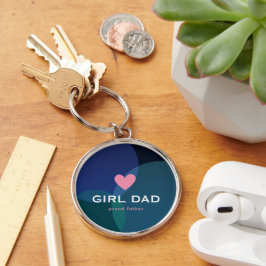 Personalisiertes Girl Dad Holografisch Schlüsselanhänger