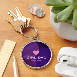 Personalisiertes Girl Dad Holografisch Schlüsselanhänger