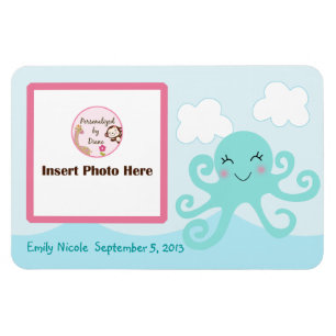 Personalisiertes Girl Octopus Foto Magnet Keepake