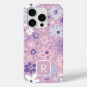 Personalisiertes Girl-Purple-Blumenmuster Case-Mate iPhone Hülle (Rückseite)