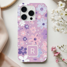 Personalisiertes Girl-Purple-Blumenmuster Case-Mate iPhone Hülle