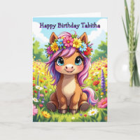 Personalisiertes Girl's Birthday Pony Themed