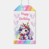 Personalisiertes Girl's Birthday Unicorn Themed Geschenkanhänger (Vorderseite)