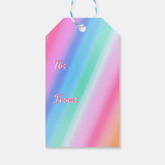 Personalisiertes Girl's Birthday Unicorn Themed Geschenkanhänger (Rückseite)