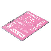 Personalisiertes Girl's Name Pink Notebook Notizblock (Linke Seite)