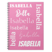 Personalisiertes Girl's Name Pink Notebook Notizblock (Vorderseite)