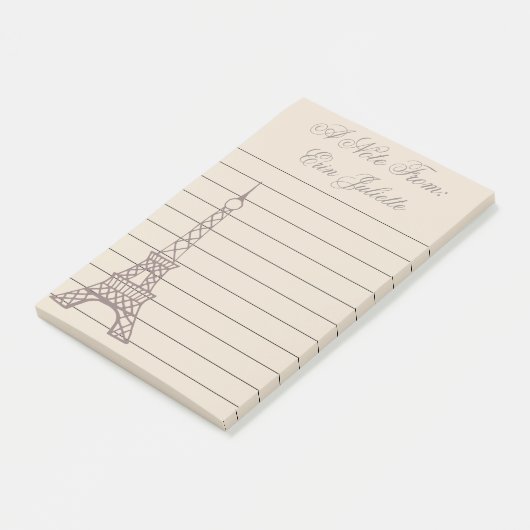 Personalisiertes Girl's Paris Eiffel Tower-Geschen Post-it Klebezettel (angewinkelt)