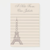Personalisiertes Girl's Paris Eiffel Tower-Geschen Post-it Klebezettel (Vorderseite)