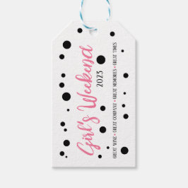 Personalisiertes Girl's Weekend Pink Dotted Geschenkanhänger