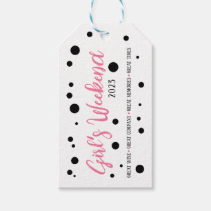 Personalisiertes Girl's Weekend Pink Dotted Geschenkanhänger