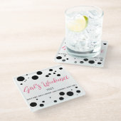 Personalisiertes Girl's Weekend Pink Dotted Glasuntersetzer (Schrägansicht)
