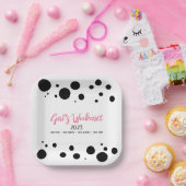 Personalisiertes Girl's Weekend Pink Dotted Pappteller (Party)